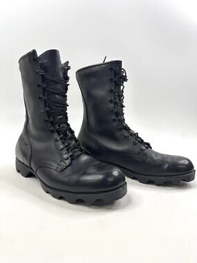 US Army Military Speed Lace Men 10R Leather Combat Boots Grundge Punk Biker 6-86